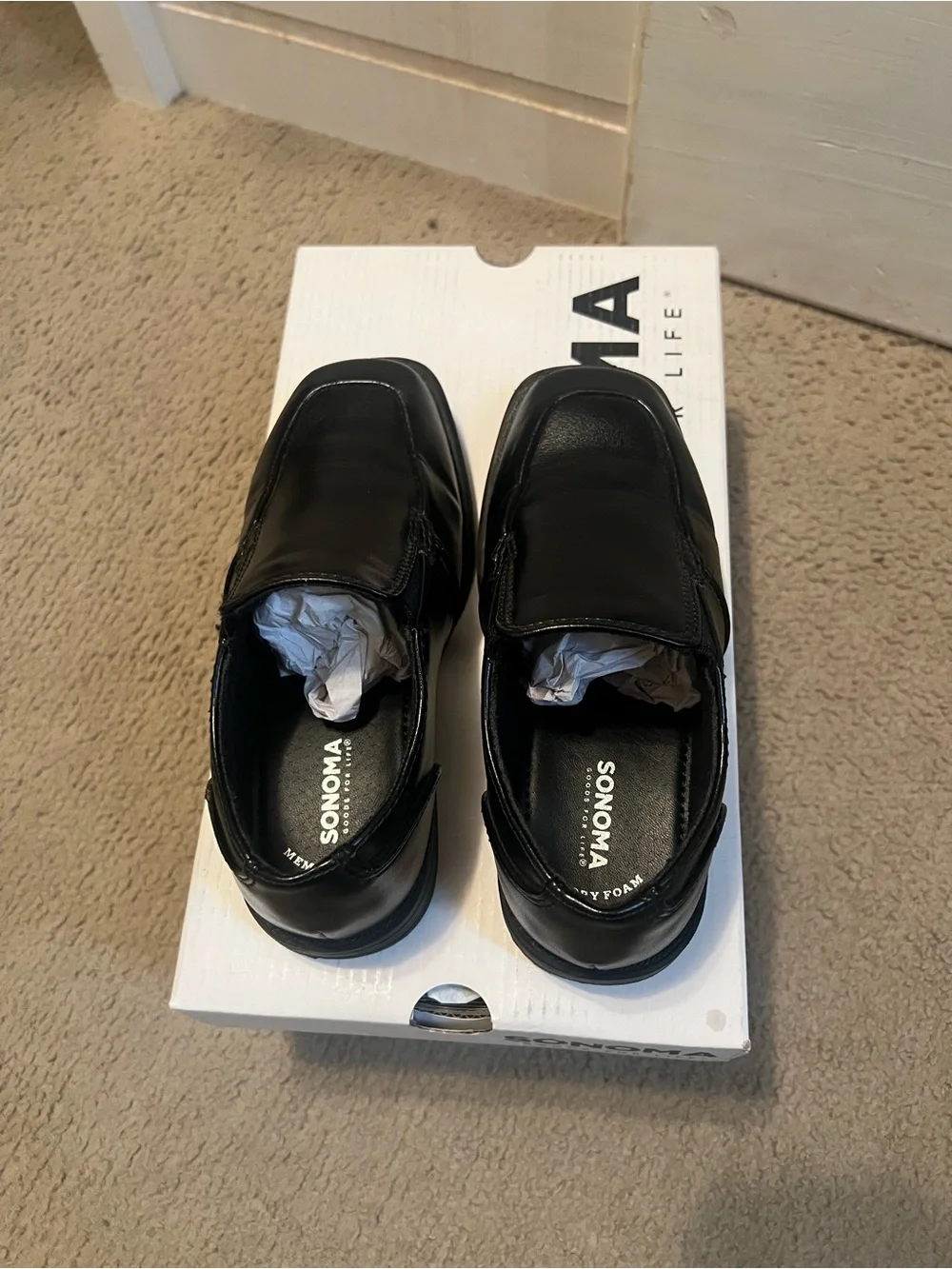 Sonoma Black Slip-On Memory Foam Loafers